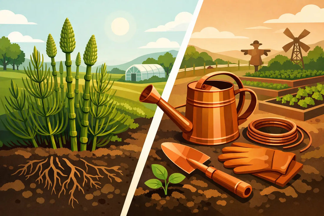 Cola de caballo vs cobre en el huerto ecológico