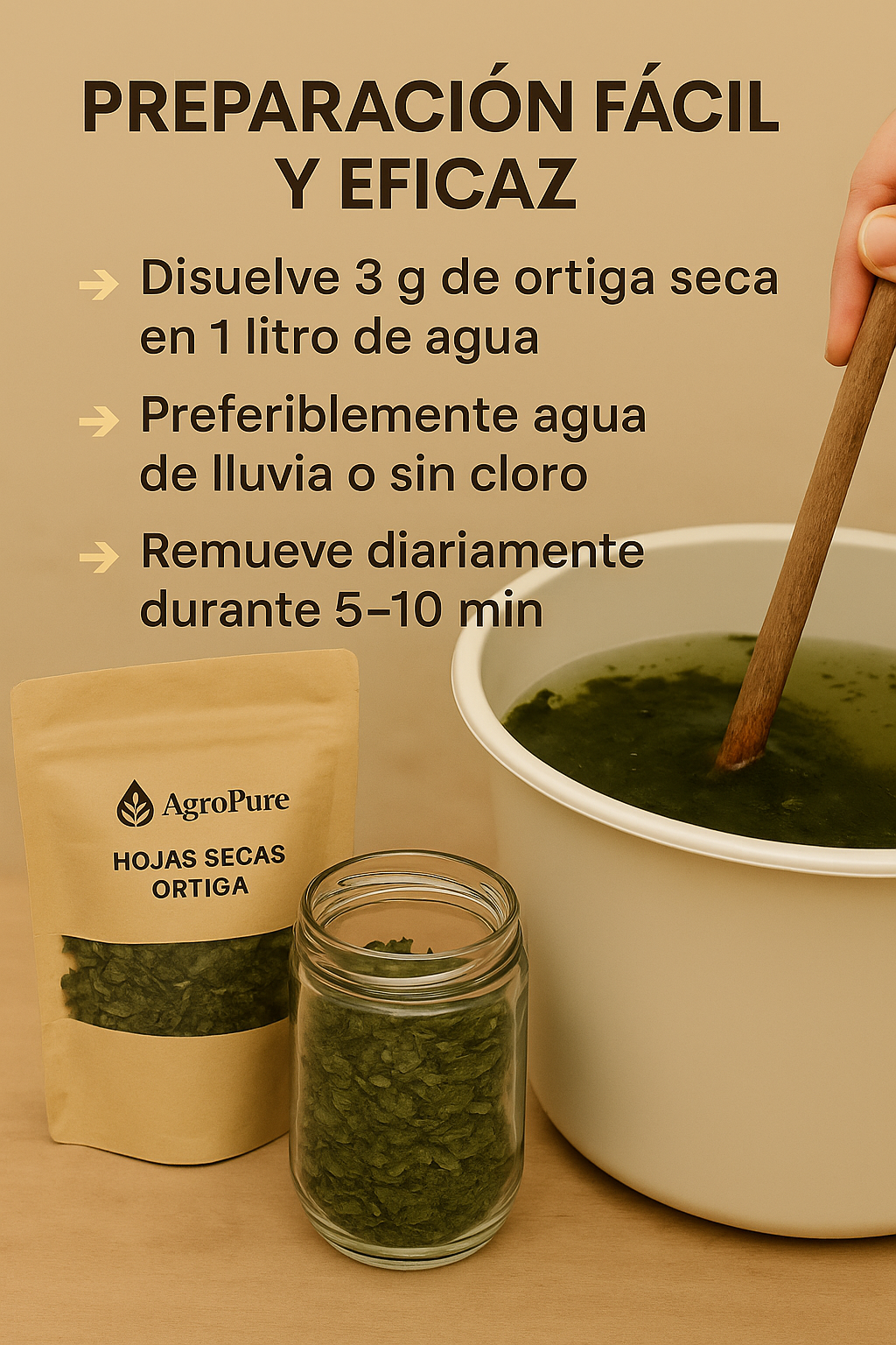 AgroPure - Hojas Ortiga Secas 60 g