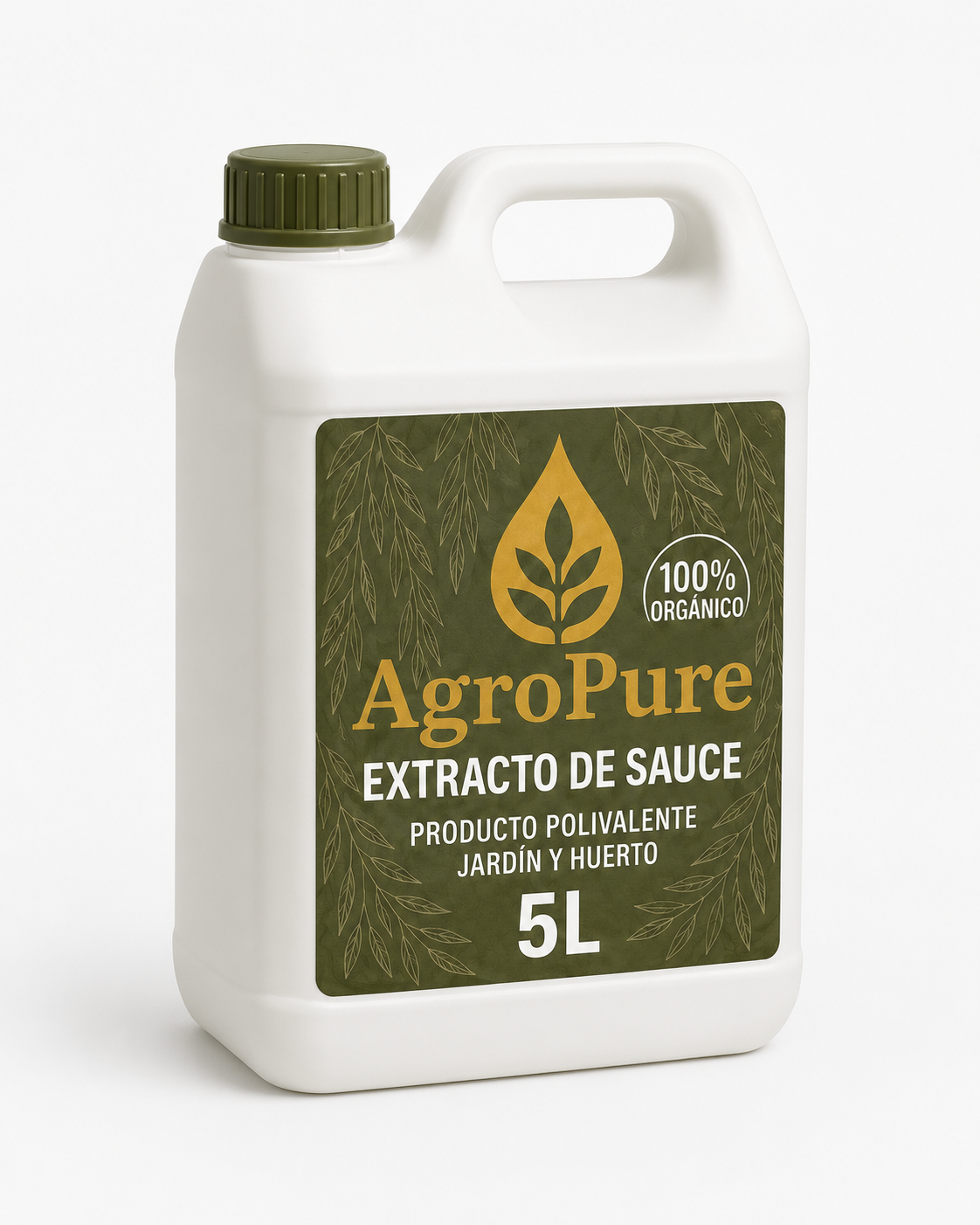 Garrafa de extracto de corteza de sauce AgroPure 5L — preparado vegetal antifúngico
