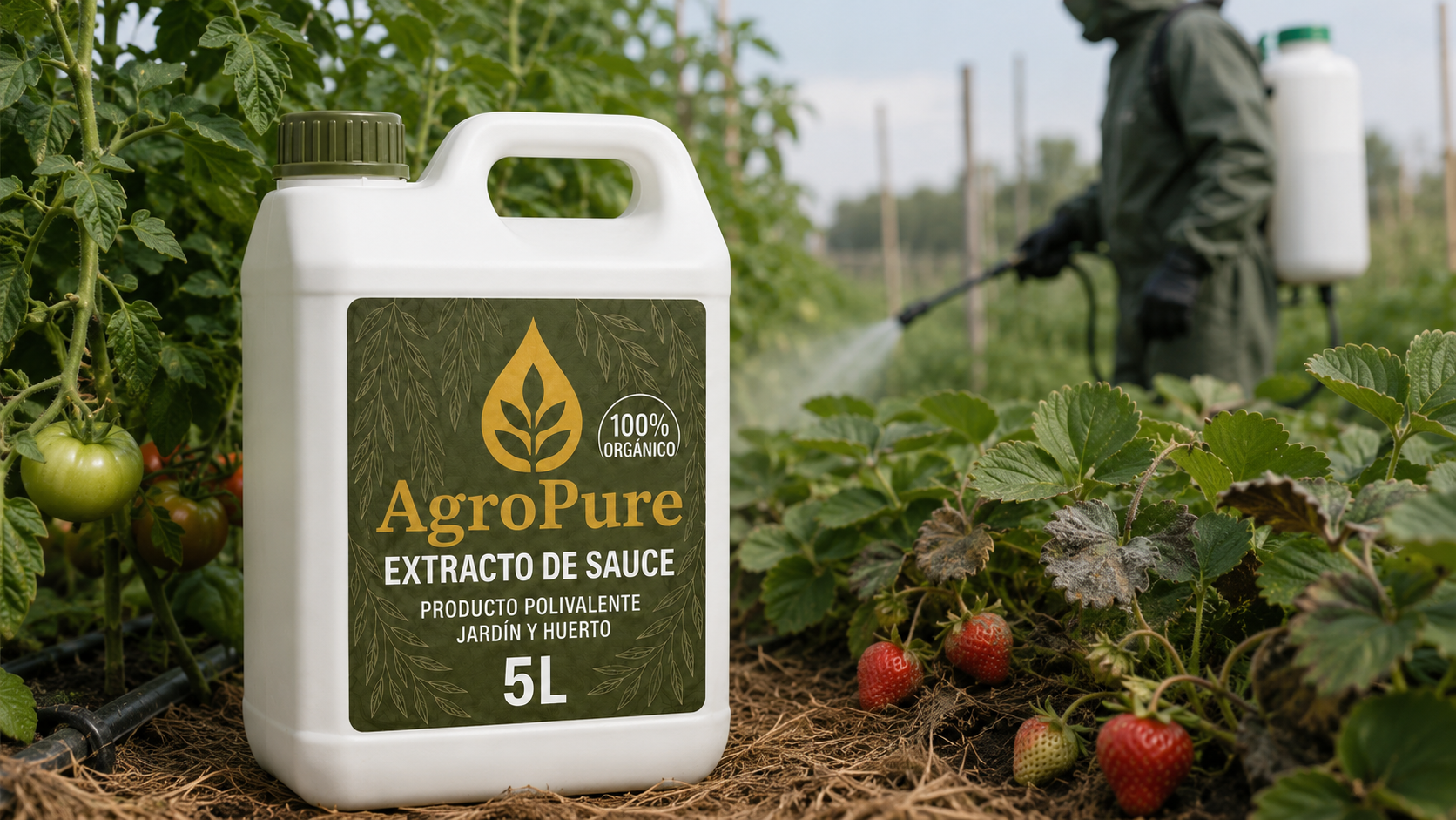 Extracto de corteza de sauce AgroPure aplicado en viña o frutal — tratamiento antifúngico ecológico